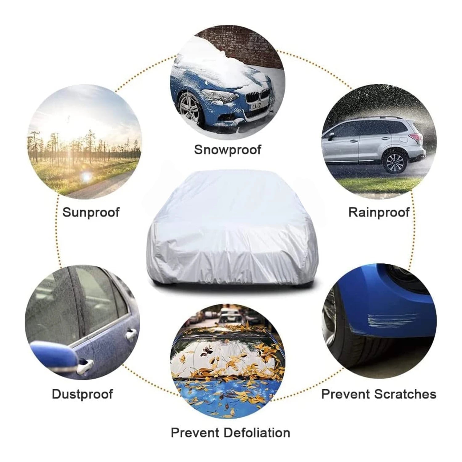 Funda para coche N-Greatoyar Jiuwan, protección solar y antipolvo